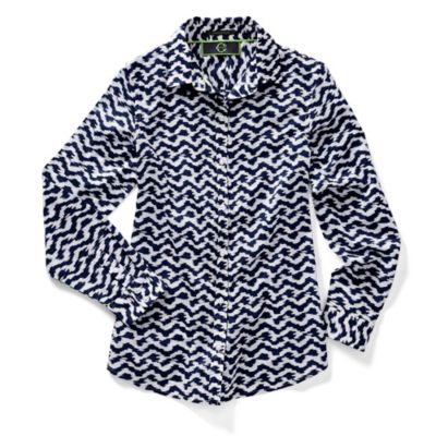 Shrunken Boy Fit Cotton Voile Ikat Shirt