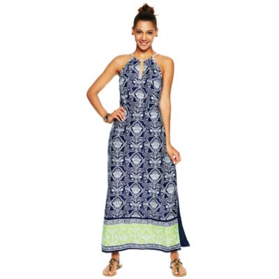 Silk Cotton Voile Printed Maxi Dress