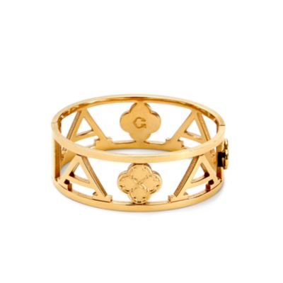 Wide Hinge Initial Letter Bangle