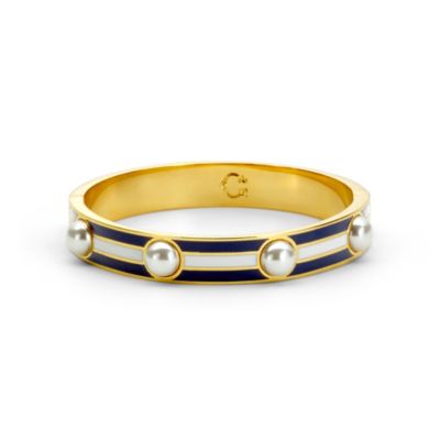 C Wonder Enamel Stripe and Pearl Bangle